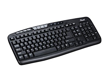 Rosewill 104 Normal Keys 12 Function Keys USB Wired Multimedia Keyboard, Black (RK-700M)