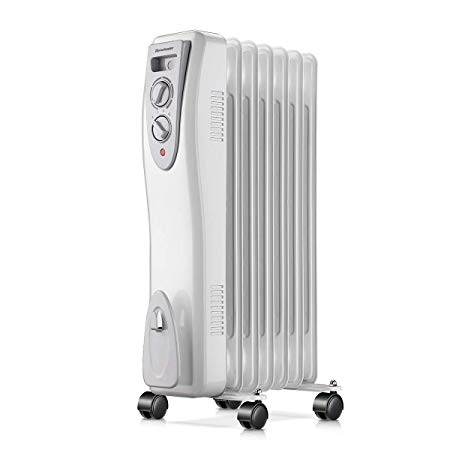 Homeleader Electric Oil Filled Radiator Heater Portable Home Room Heater Adjustable Thermostat 1500W