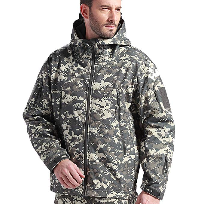 FREE SOLDIER Tactical Jacket Soft Shell Fleece Lined Water Repellent Coat Windproof Outwear Camouflage Jacket