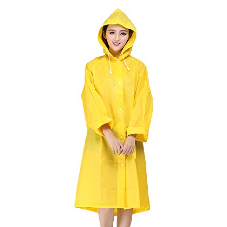 bestfur Lightweight EVA Easy Carry Poncho Wind Hooded Raincoat