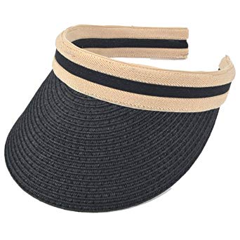 Women Sun Straw Visor Hat UV Protection Golf Beach Outdoor Sports Summer Cap V201