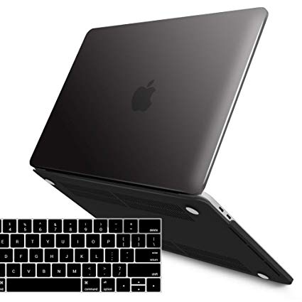 iBenzer MacBook Pro 13 Inch Case 2018 2017 2016 Release A1989 A1706 A1708, Soft Touch Hard Case Shell Cover for Apple MacBook Pro 13.3 with/Without Touch Bar, Black,MMP13T-BK 1A