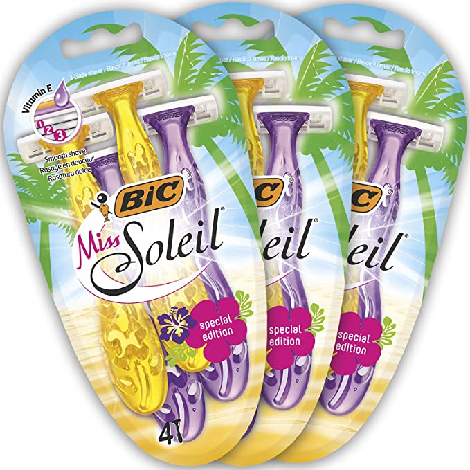 BIC Miss Soleil Special Edition Women's Disposable 4 Razors x Pack of 3