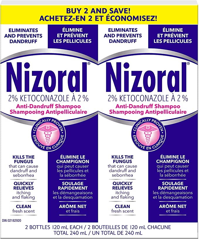 Nizoral Ketoconazole 2 Percent Anti-dandruff and Itchy Scalp Shampoo (120 mL (Pack of 2))
