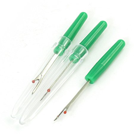 Sourcingmap Handle Sewing Stitch Thread Unpicker Seam Ripper, Metal, Green, 3-Piece