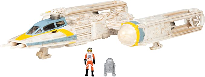 STAR WARS Micro Galaxy Squadron Gold Leader's Y-Wing - 5-Inch Starfighter Class Vehicle with 1-Inch Jon Vander & R2-BHD Micro Figure Accessories