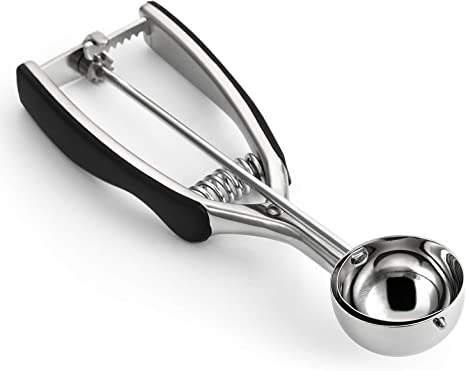 Spring Chef Cookie Scoop, Premium 18/8 Stainless Steel Disher with Soft Grip, Spring Loaded with Trigger Release for Cookie Dough, Melon, Ice Cream, Baking - Medium Size #40
