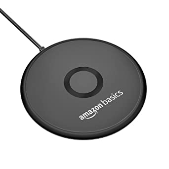 Amazon Basics 15W Qi-Certified Fast Wireless Charging Circular Pad | Compatible with iPhone 13/13 Pro/13 Mini/13 ProMax/12/11, Samsung Galaxy S21/S20/Note 10/Edge Note 20Ultra/S10, AirPods Pro