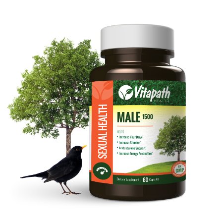 Male MultiVitamin, Increases Energy, Increases Libido and Sex Drive, Promotes Brain Health, 60 Count, By VitaPath