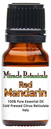 Miracle Botanicals Red Mandarin Essential Oil - 100% Pure Citrus Reticulata - 10ml and 30ml Sizes - Therapeutic Grade - Italy 10ml