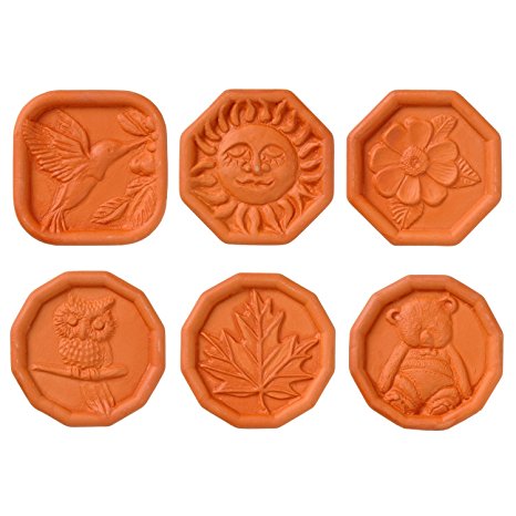 Brown Sugar Savers - Set of 6 - Hummingbird, Maple Leaf, Sun, Owl, Bear, and Daisy designs