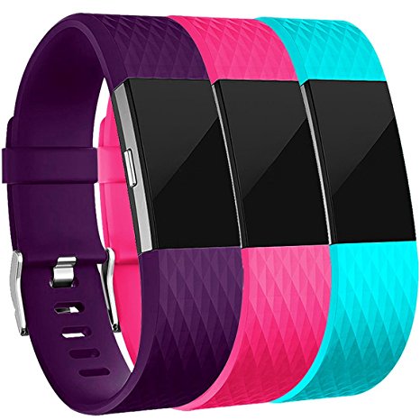 For Fitbit Charge 2 Bands, Maledan Replacement Accessory Wristbands for Fitbit Charge 2 HR, Large Small