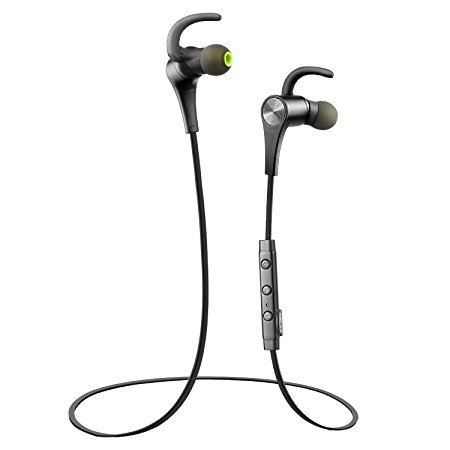 Bluetooth Earphones SoundPEATS Wireless Headphones Bluetooth4.1 Magnetic Earbuds IPX6 Sweatproof in Ear Sports Earbuds with Mic (CVC 6.0 Noise Cancelling) and 8 Hours Playtime-Black