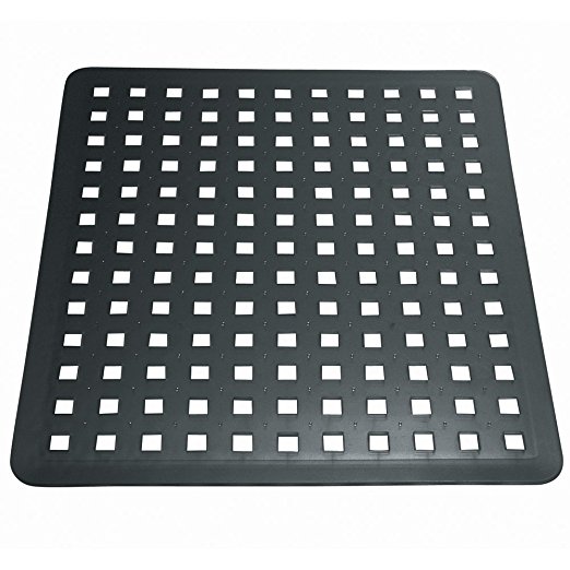 InterDesign Euro Kitchen Sink Protector Mat, Regular, Black 11in x 12.5in (28cm x 31.8cm)