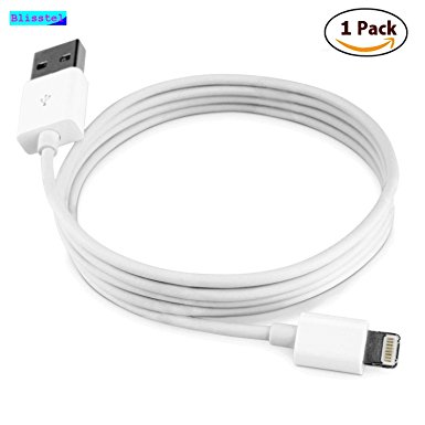 Blisstel ® Iphone 6 lightning Cable 6 Foot Sync and Charge Iphone 6 Iphone 6 plus Iphone 5 Iphone 5s Iphone 5c, Premium Quality USB Charger Cable,Compatible with IPhone 5/5S/5C, iPad mini, iPad 4th generation, iPod 5th Generation, and iPod nano 7th Generation and Every Lightning Connector Device (White)