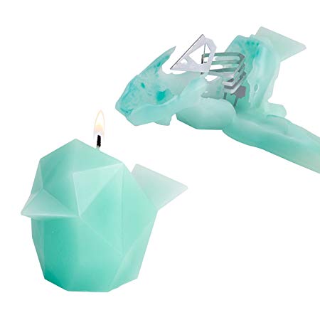 PyroPet Candles, Bibi Bird Wax Candle, Melts to Metallic Skeleton (Mint Green)