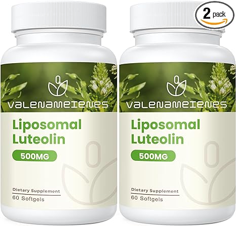 Valenameienes 500 mg Liposomal Luteolin Supplement, Maximum Absorption, Powerful Antioxidant Supplement - 120 Softgels, 60-Day Supply