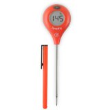 ThermoWorks ThermoPop Super-Fast Thermometer with Backlit Rotating Display Red