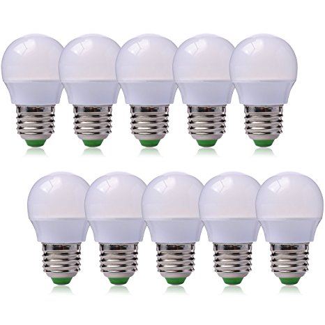 XCSOURCE® 10X E27 3W LED Globe shape lamp bulb 2835 SMD LEDs LED light bulb with glass cover (warm white 3000K , 200 lumens , 180° viewing angle, AC100- 220V, 45 x 74mm) Energy saving light LD280B