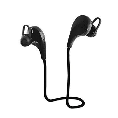 Smoving Kingdm Wireless Bluetooth Sport& Running Stereo Earhook Headphones with Mic and Volume Control for Cellphones, Tablets, Noise Cancelling Earphones Earbuds, Black