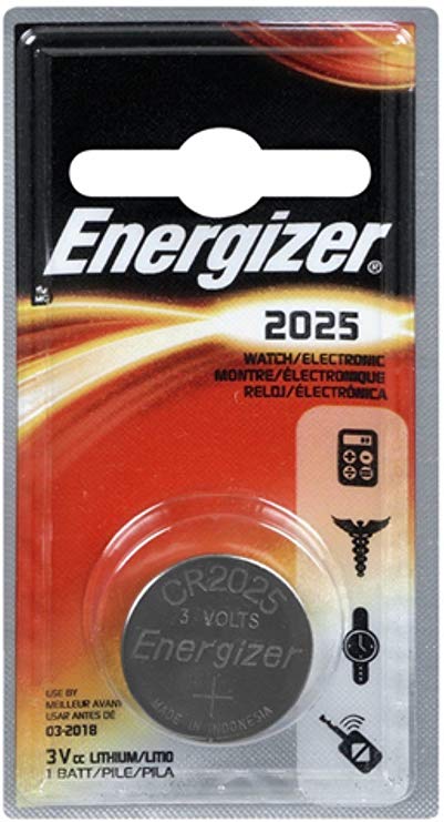 Energizer Watch/Electronic Battery 3 Volt 2025 1 Each (Pack of 2)