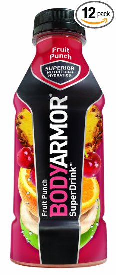 BodyArmor SuperDrink, Fruit Punch, 16-Ounce Bottles (Pack of 12)