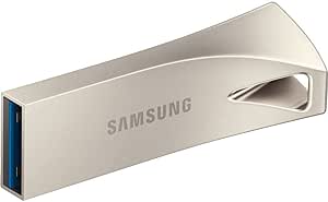 Samsung Bar Plus USB Drive, Champagne Silver, Metallic Chassis, 256GB, USB3.1, Transfer Speed Upto 400MB/s, 5 Years Warranty