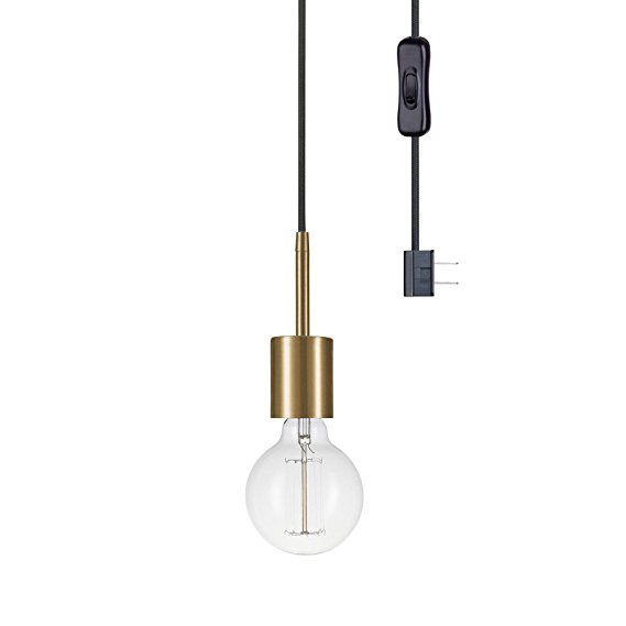 Globe Electric 65980 Leila Pendant, 1 Light, Brass