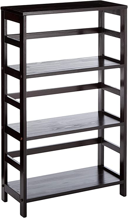 Winsome Wood 3-Shelf Wide Shelving Unit, Espresso