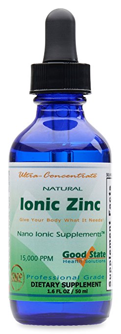 (Glass Bottle) Good State Liquid Ionic Zinc Ultra Concentrate (10 drops equals 15mg - 100 servings per bottle)
