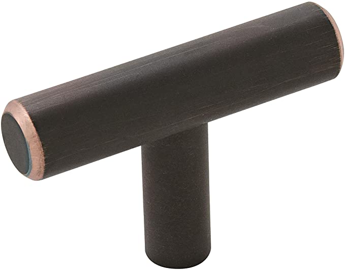 Amerock BP19009ORB Bar Pulls Cabinet T-Knob, 1-15/16 in (49 mm) Length, Oil Rubbed Bronze