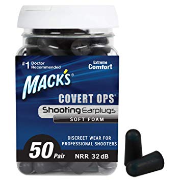 Mack's Covert Ops Soft Foam Shooting Ear Plugs, 32 dB High NRR - Comfortable Earplugs for Hunting, Tactical, Target, Skeet and Trap Shooting