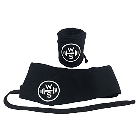 WODShop Premium Wrist Wraps By Durable Polyester & Cotton Blend Material | Great Wrist Support & Full Range Of Motion | Ideal For Powerlifting, Weight Lifting, Bodybuilding & Crossfit | Men & Women