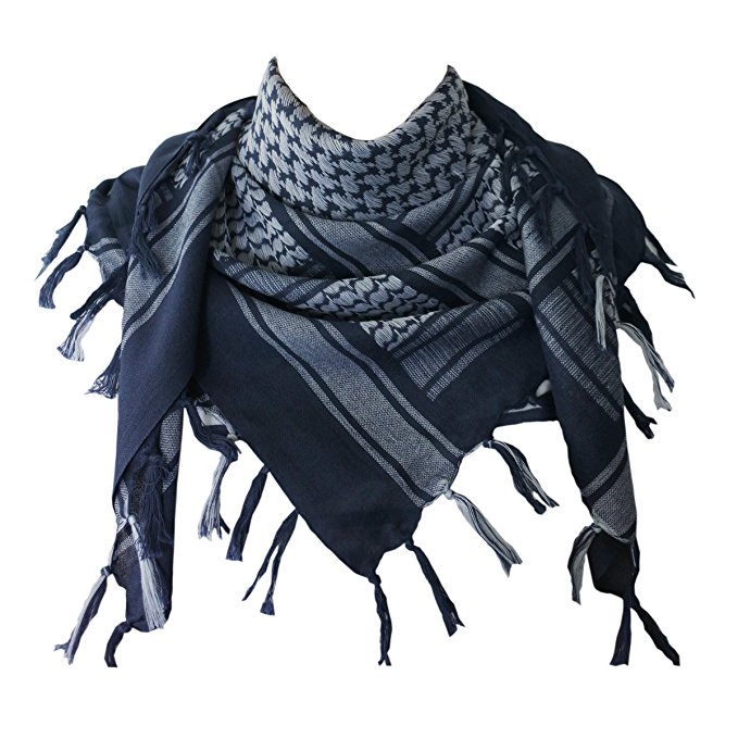 Explore Land 100% Cotton Military Shemagh Tactical Desert Keffiyeh Scarf Wrap