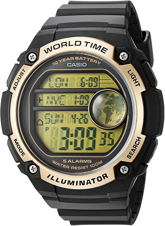 Casio Men's 'Classic' Quartz Resin Casual Watch, Color:Black (Model: AE-3000W-9AVCF)