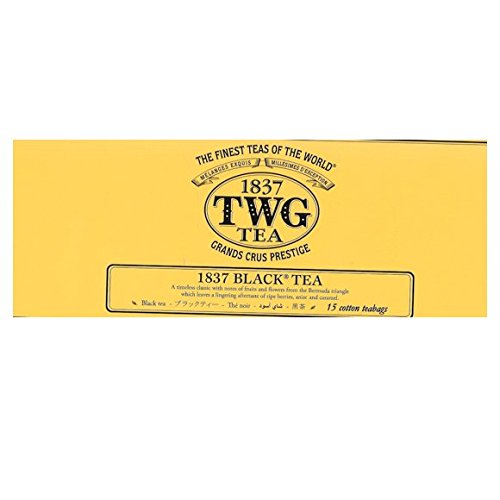 TWG Tea - 1837 Black Tea - 15 count Hand Sewn Cotton Teabags, (1 Pack) product ID TWG654 - USA Stock