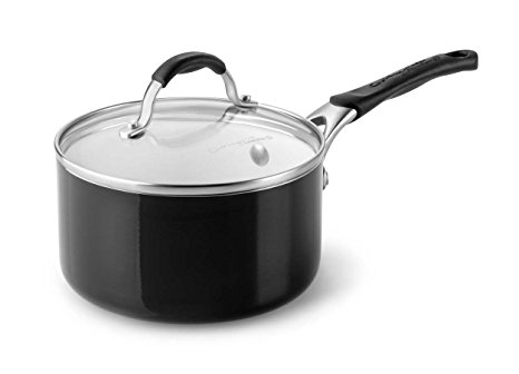 Calphalon Ceramic Nonstick Cookware Sauce Pan, 2 qt., Black