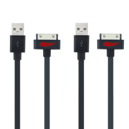 2 PCS Apple MFI Certified 33ft Premium 30 pin USB Sync and Charging Cable for iPhone 4  4S iPad 1  2  3 iPod nano 5th  6th