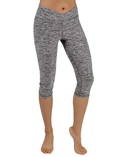 ODODOS Power Flex Yoga Capris Tummy Control Workout Non See-Through Pants with Pocket