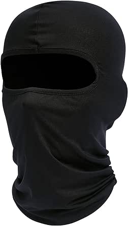 Balaclava Face Mask, Summer Cooling Neck Gaiter, UV Protector Motorcycle Ski Scarf for Men/Women, Mask (Black) One Size