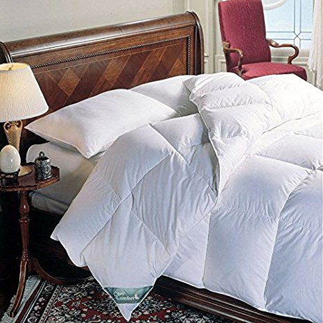 King Size White Down Alternative Comforter - Duvet Cover Insert - 100 Ounces of Fill