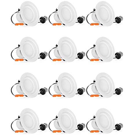 SHINE HAI 4 Inch LED Recessed Lighting Dimmable, 65W Equivalent, 3000K Soft White, 750Lm, 4IN LED Downlight, Pack of 12