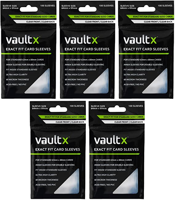 Vault X Exact Fit Trading Card Sleeves - High Clarity Perfect Fit Inner Sleeves for TCG (500 Pack)