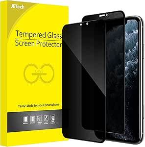 JETech Protection d'Écran Anti-Espion pour iPhone 11 Pro/X/XS 5,8 Pouces, Couverture Complète Film en Verre Trempé, Compatible Coque, Lot de 2