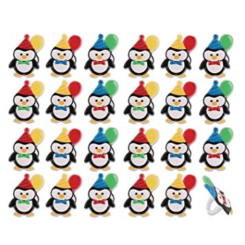 Penguin Birthday Party Cupcake Rings (24-Pack)