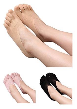 HONOW Women's No Show Toe Socks Invisible Liner Summer Casual (Pack of 3/5/6)