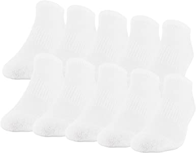 Gildan Men's Active Cotton No Show Socks, 10-Pairs