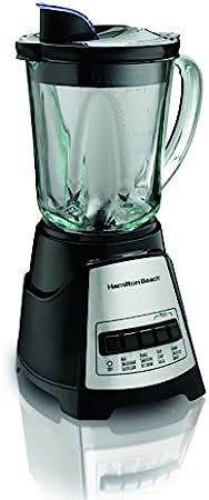 Hamilton Beach 58148 Blender to Puree - Crush Ice and Make Shakes and Smoothies - 40 Oz Glass Jar - 12 Functions - Black and Stainless, 8.66 x 6.5 x 14.69 inches