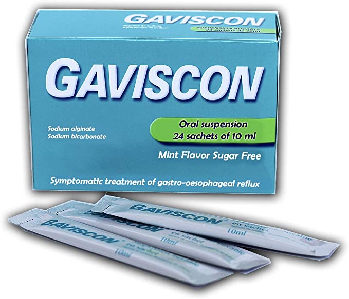 Gaviscon Liquid Mint Flavour Sugar Free 24 Sachets of 10 ml Travel Size