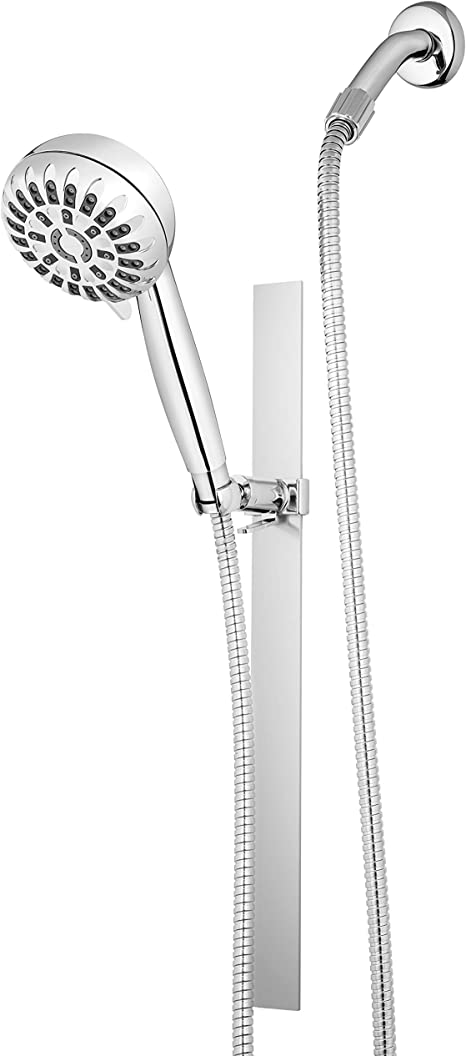 Waterpik Slide Rail Hand Held Shower Head Chrome Height Select with PowerPulse Therapeutic Massage Spray, SRXPP-763ME